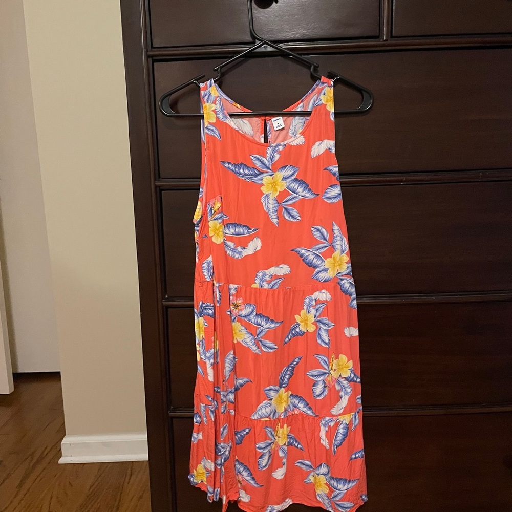 Orange floral dress